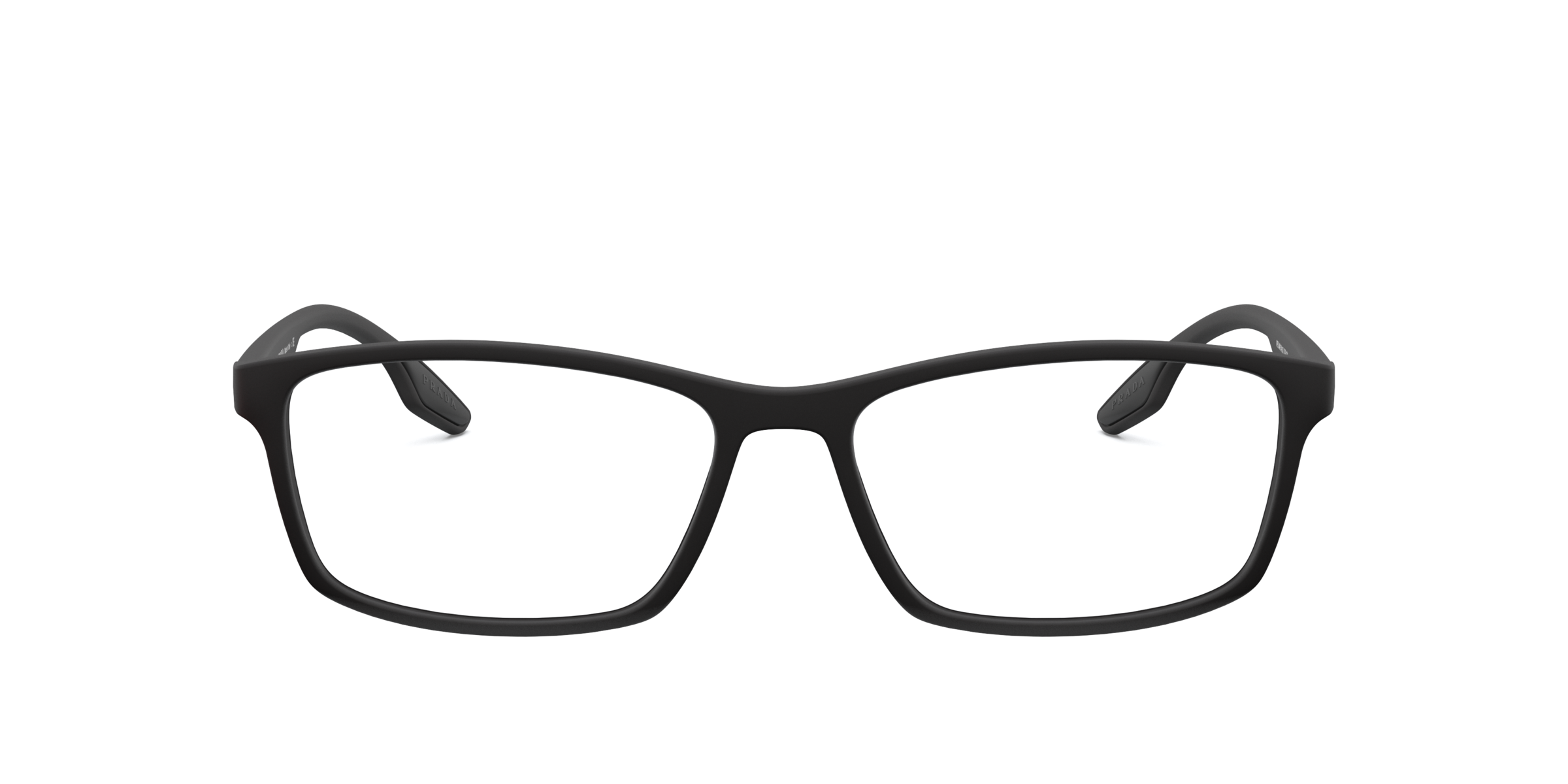 Prada Linea Rossa PS 04MV Black Rubber DG01O1 three-quarter view