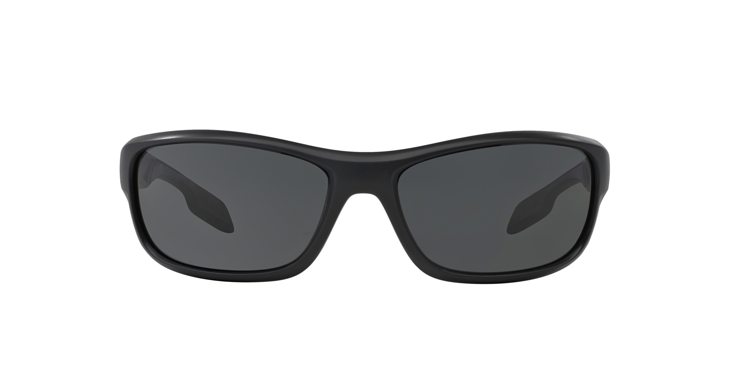 Prada Linea Rossa PS 04NS Matte Black+Black Rubb. 1BO1A1 three-quarter view