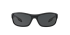 Prada Linea Rossa PS 04NS Matte Black+Black Rubb. 1BO1A1 three-quarter view