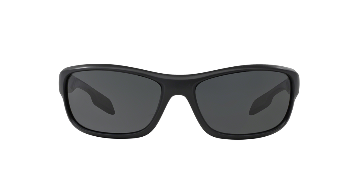 Prada Linea Rossa PS 04NS Matte Black+Black Rubb. 1BO1A1 three-quarter view