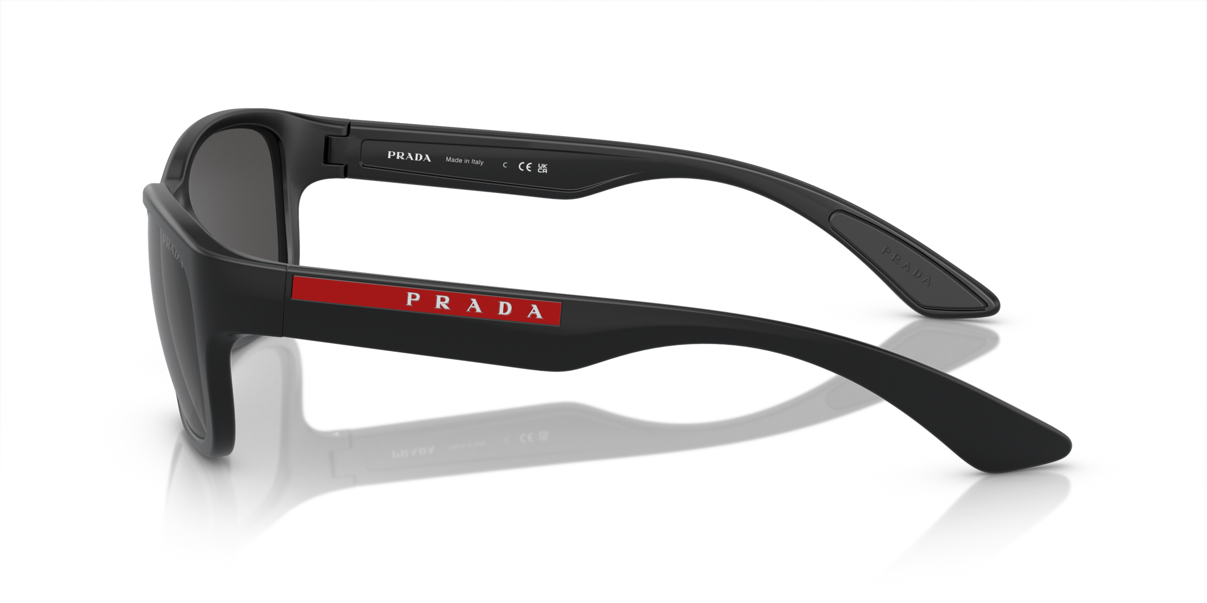 Prada Linea Rossa PS 05VS Black Demi-Shiny 1BO5S0 side view