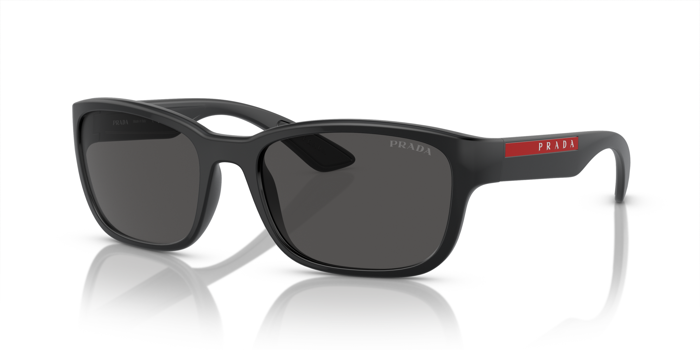 Prada Linea Rossa PS 05VS Black Demi-Shiny 1BO5S0 three-quarter view