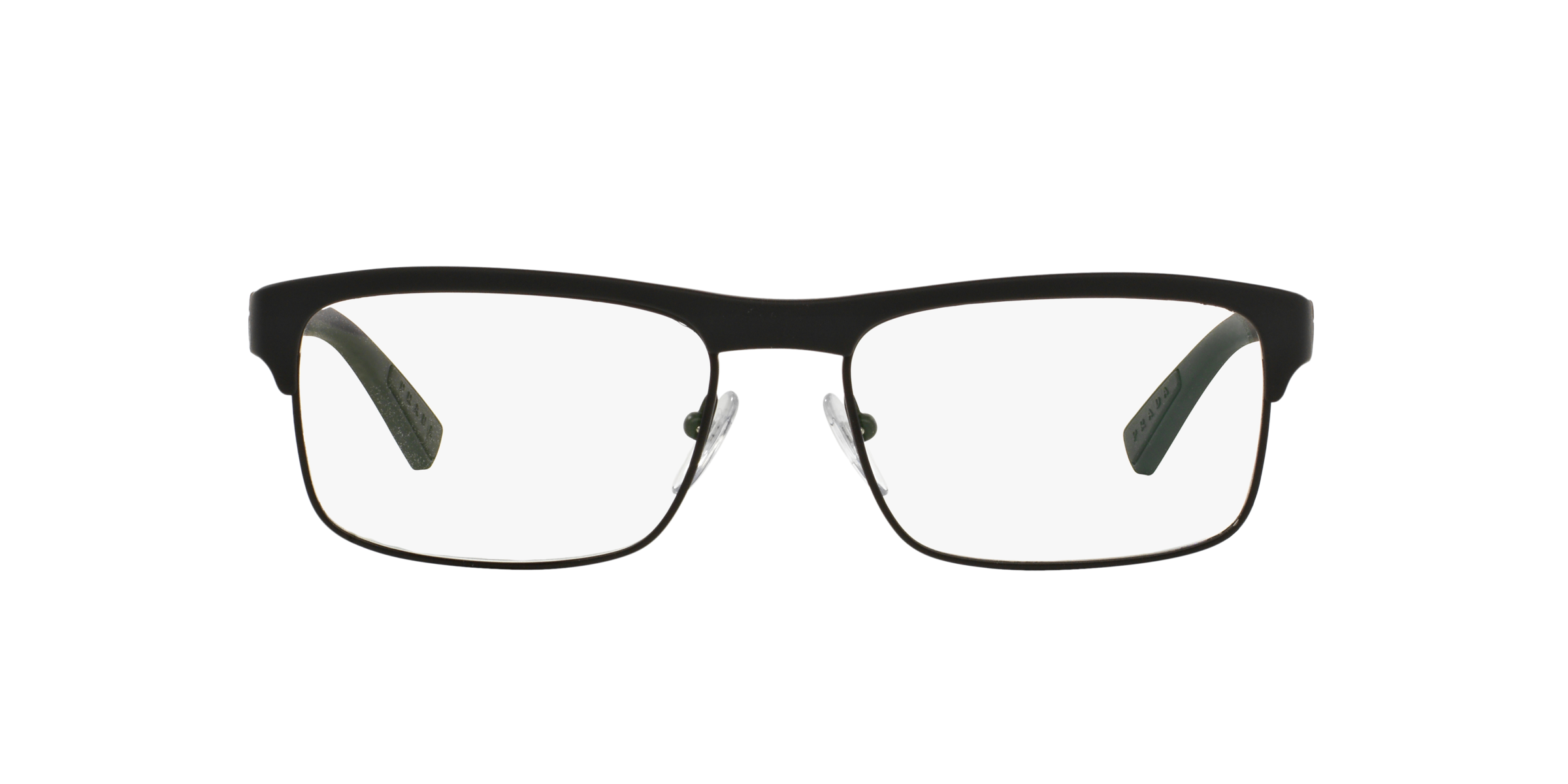 Prada Linea Rossa PS 06FV Black Rubber DG01O1 three-quarter view