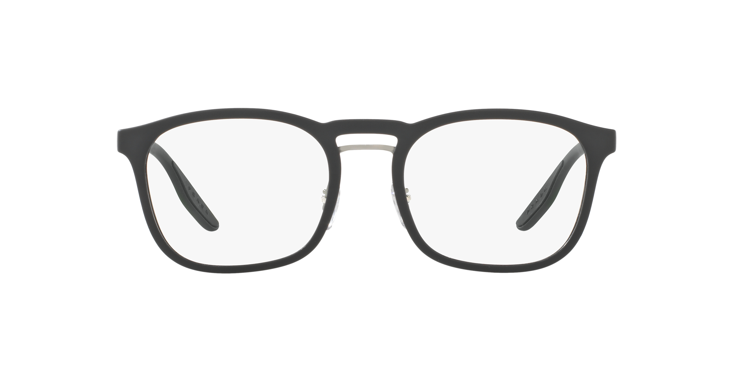 Prada Linea Rossa PS 06HV Black Rubber DG01O1 three-quarter view