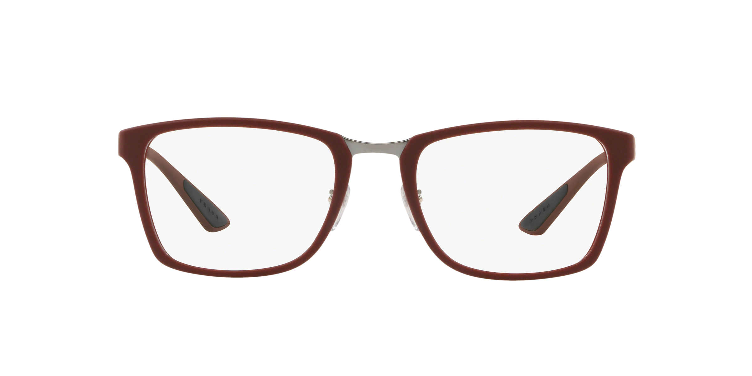Prada Linea Rossa PS 06LV Bordeaux Rubber 3861O1 three-quarter view