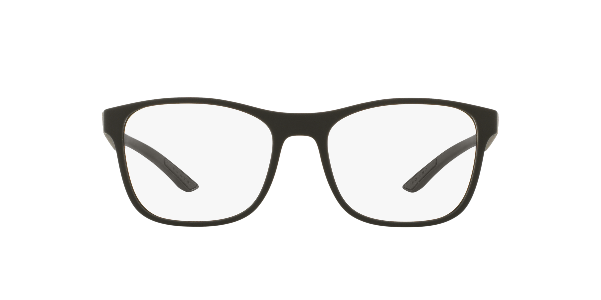 Prada Linea Rossa PS 08GV Black Rubber DG01O1 three-quarter view