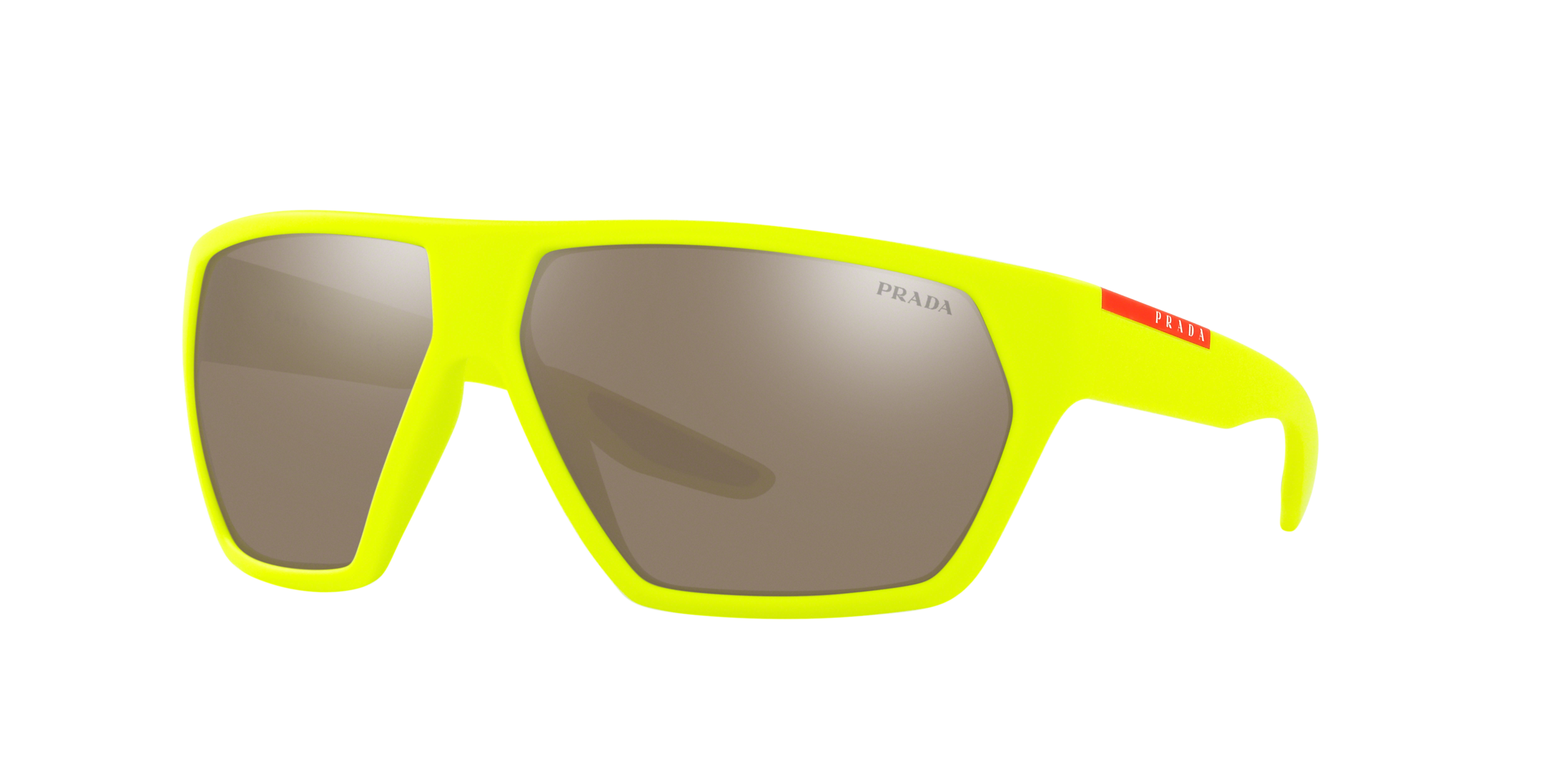Prada Linea Rossa PS 08US Fluo Yellow Rubber 4461C0 three-quarter view