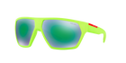 Prada Linea Rossa PS 08US Fluo Green Rubber 4471M2 three-quarter view