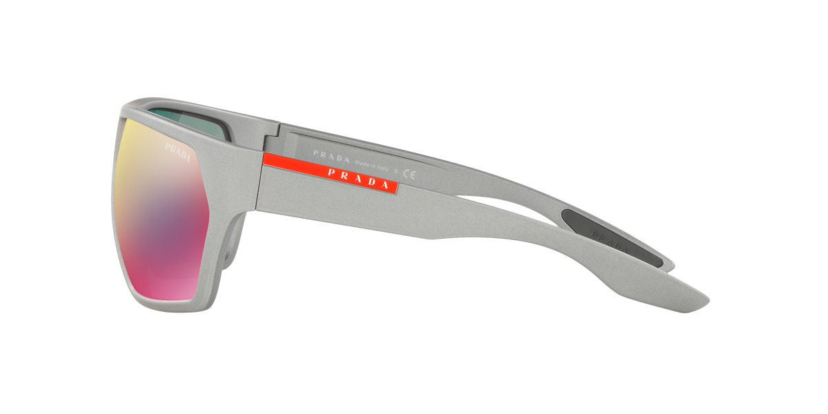 Prada Linea Rossa PS 08US Dark Grey Metallic Rubber 4499Q1 side view