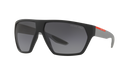 Prada Linea Rossa PS 08US Black Rubber 4535W1 three-quarter view