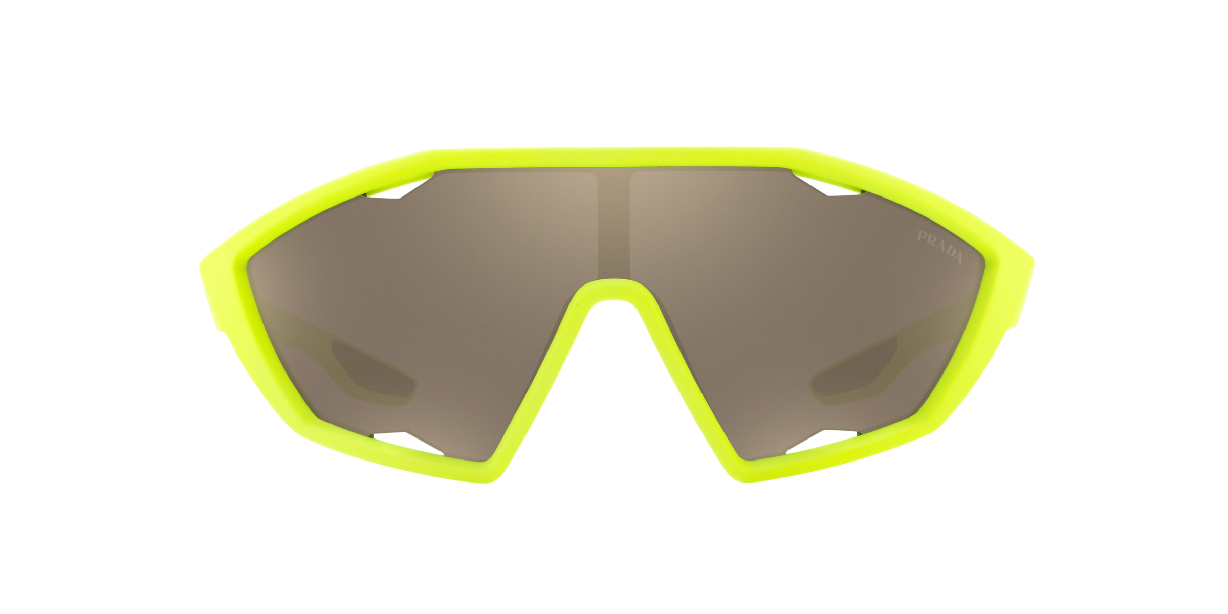 Prada Linea Rossa PS 10US Fluo Yellow Rubber 4461C0 three-quarter view