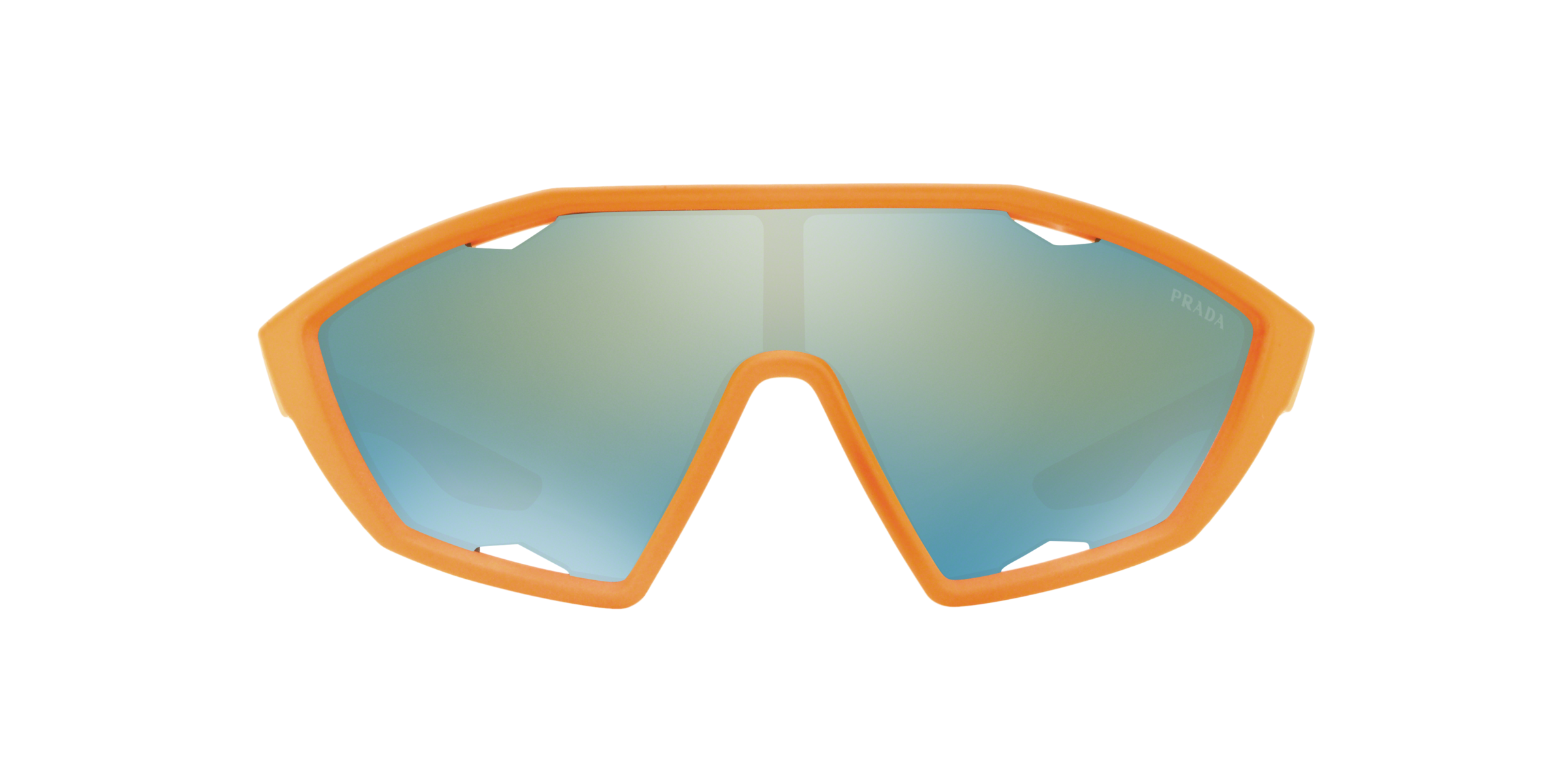 Prada Linea Rossa PS 10US Fluo Orange Rubber 4484J2 three-quarter view