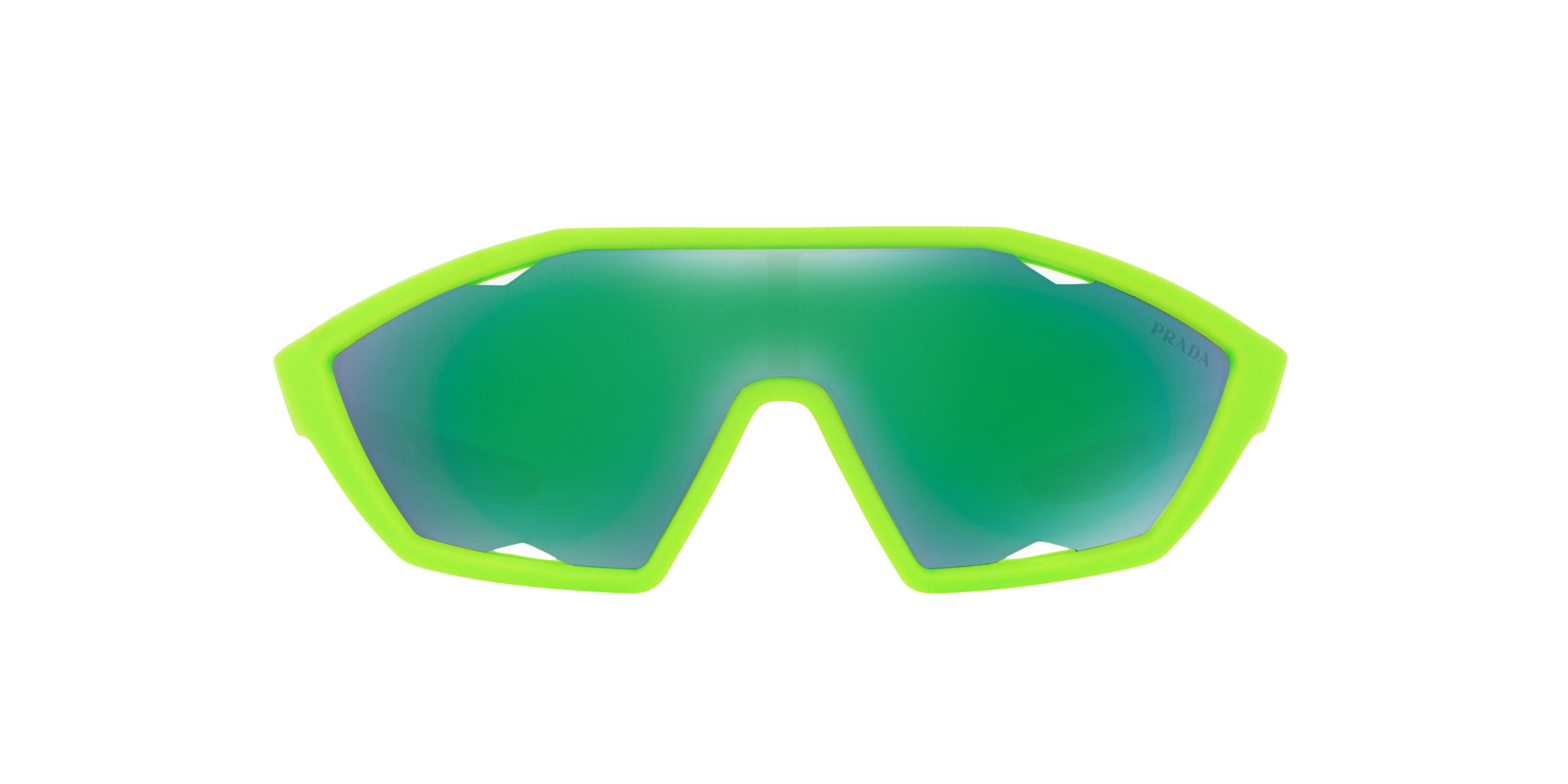 Prada Linea Rossa PS 16US Fluo Green Rubber 4471M2 three-quarter view