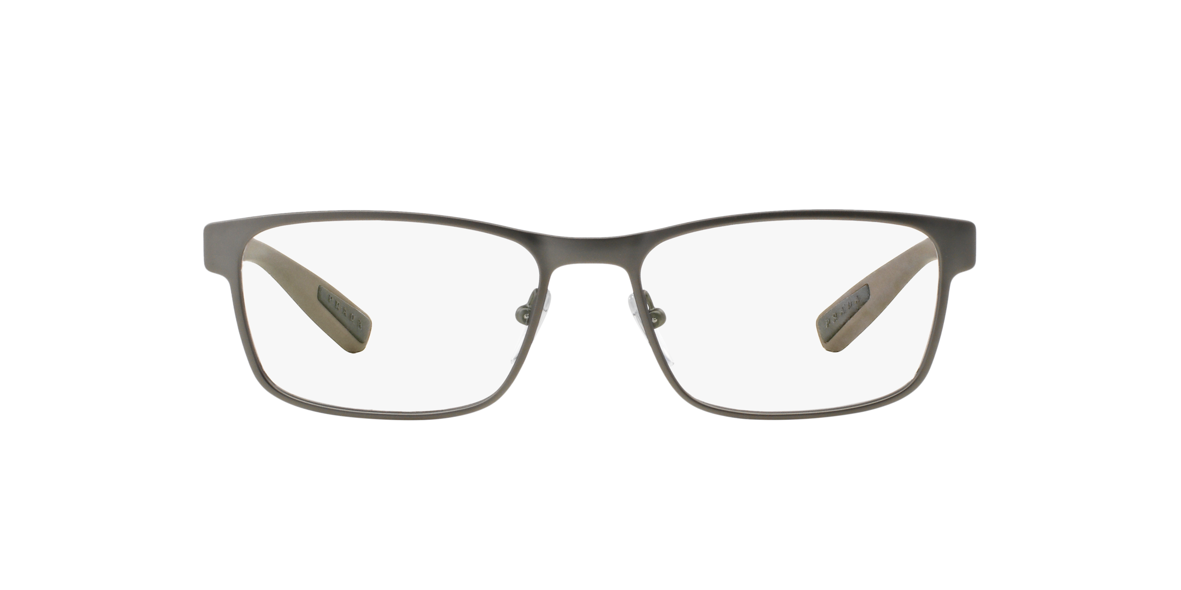 Prada Linea Rossa PS 50GV Gunmetal Rubber DG11O1 three-quarter view