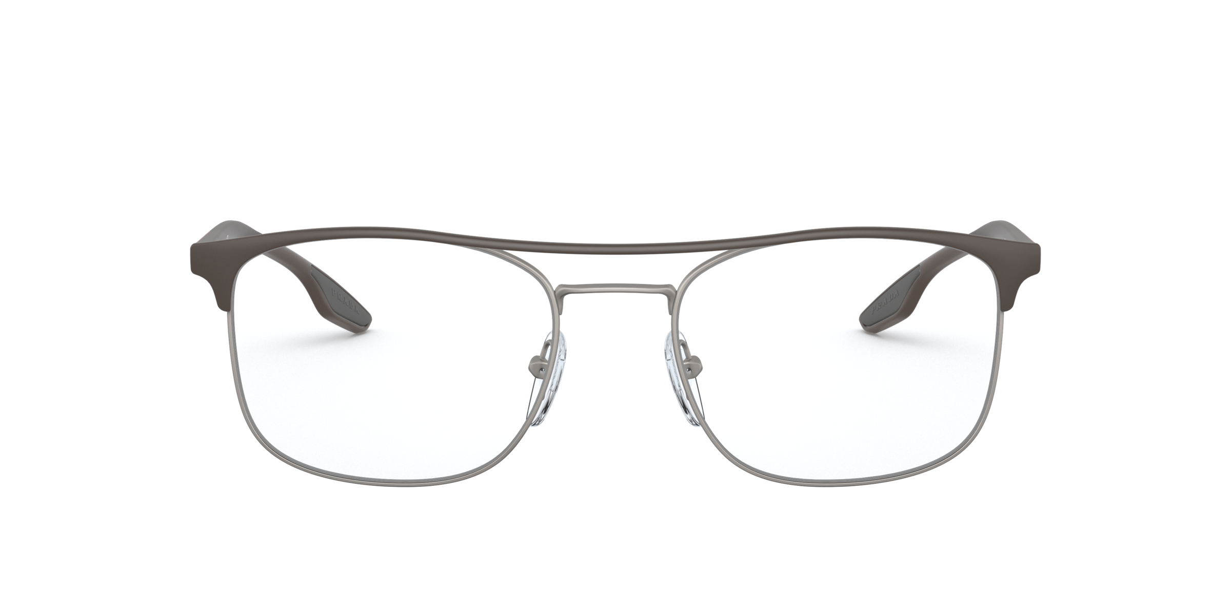 Prada Linea Rossa PS 50NV Brown/Gunmetal 01L1O1 three-quarter view