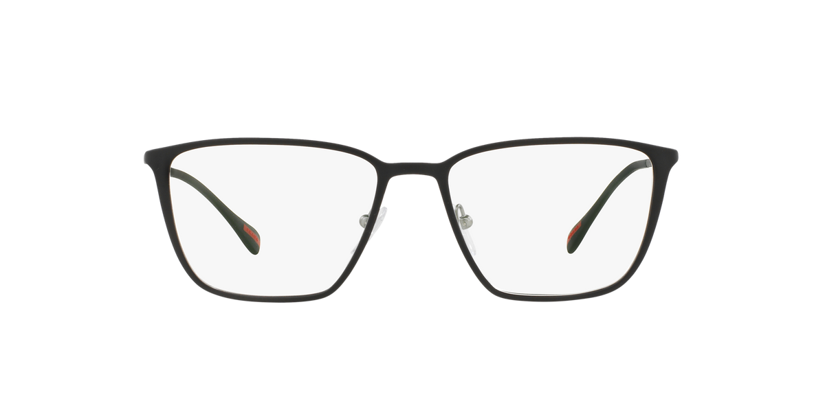 Prada Linea Rossa PS 51HV Top Black Rubber/Gunmetal DG01O1 three-quarter view