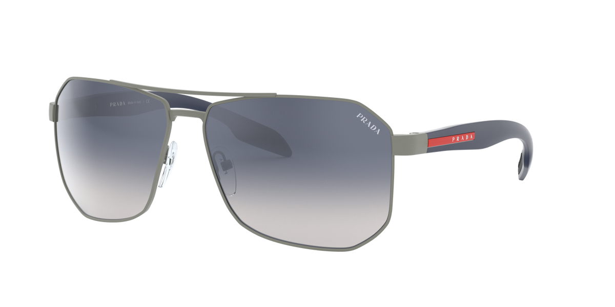 Prada Linea Rossa PS 51VS Gunmetal Rubber DG11J0 three-quarter view