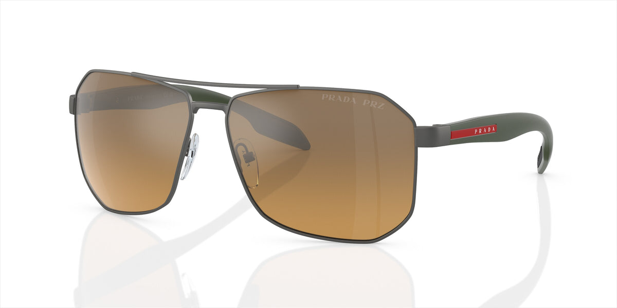 Prada Linea Rossa PS 51VS Gunmetal Rubber DG1741 three-quarter view