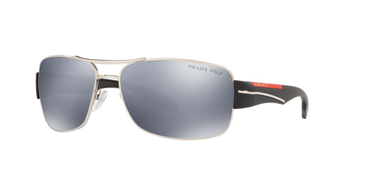 Prada Linea Rossa PS 53NS Silver 1BC07H three-quarter view