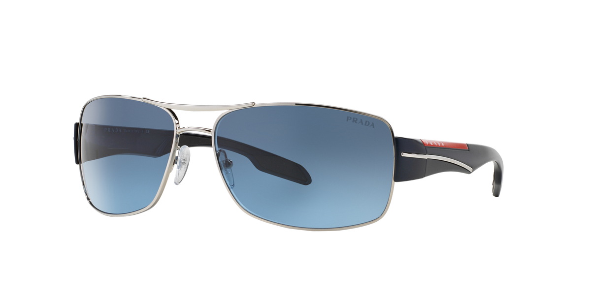 Prada Linea Rossa PS 53NS Silver 1BC5I1 three-quarter view