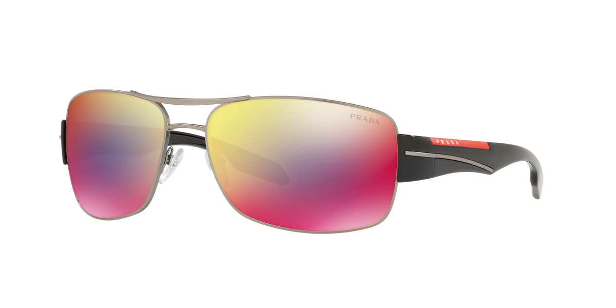 Prada Linea Rossa PS 53NS Matte Gunmetal 5AV08F three-quarter view