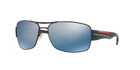 Prada Linea Rossa PS 53NS Black Rubber DG02E0 three-quarter view