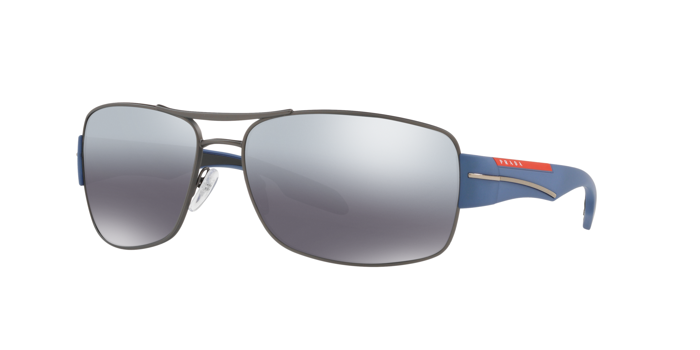 Prada Linea Rossa PS 53NS Gunmetal Rubber DG12F2 three-quarter view