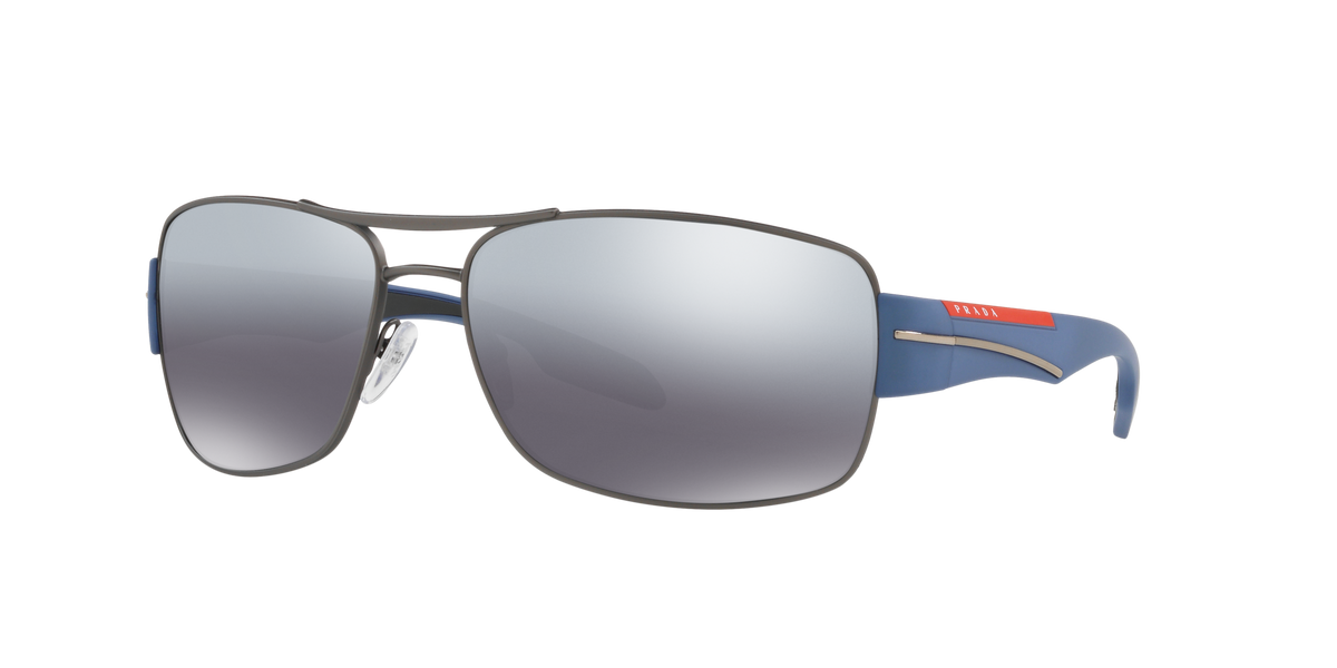 Prada Linea Rossa PS 53NS Gunmetal Rubber DG12F2 three-quarter view