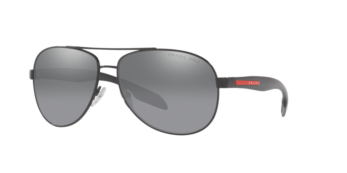 Prada Linea Rossa PS 53PS Black 1AB2F2 three-quarter view