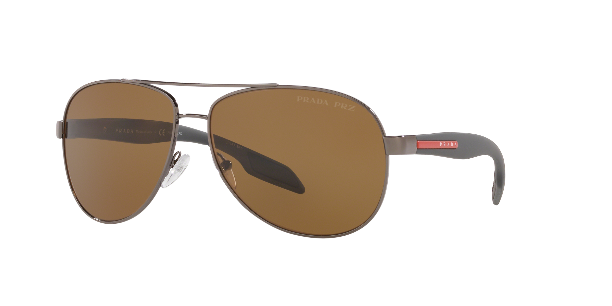 Prada Linea Rossa PS 53PS Gunmetal 5AV5Y1 three-quarter view