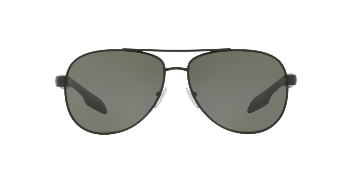 Prada Linea Rossa PS 53PS Black Rubber DG05X1 front view