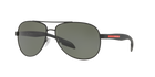 Prada Linea Rossa PS 53PS Black Rubber DG05X1 three-quarter view