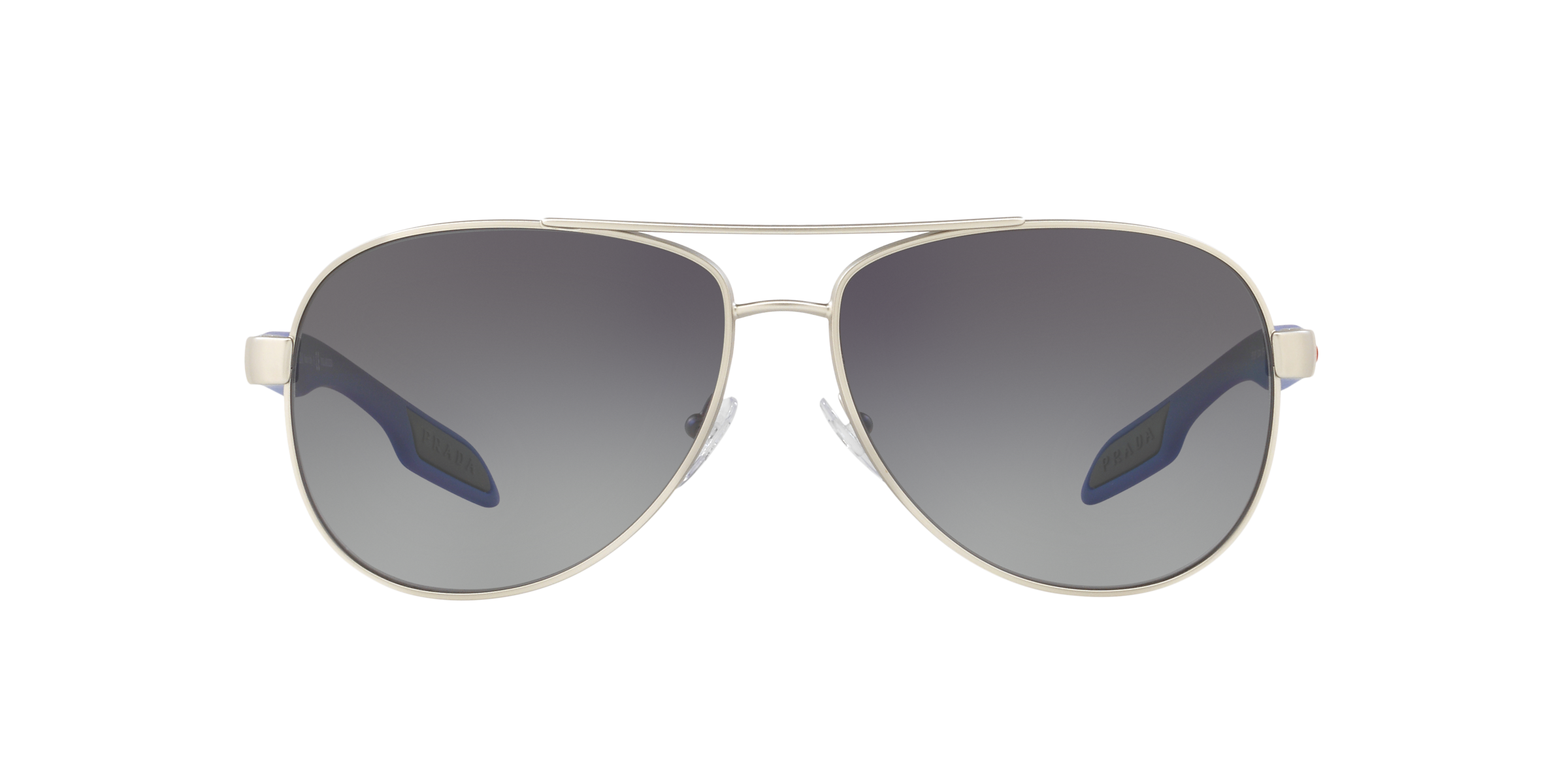 Prada Linea Rossa PS 53PS Silver Rubber QFP5W1 front view