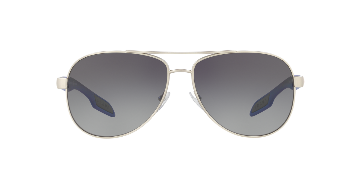 Prada Linea Rossa PS 53PS Silver Rubber QFP5W1 front view