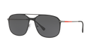 Prada Linea Rossa PS 53TS Black Rubber/Gunmetal Rubber DG05S0 three-quarter view