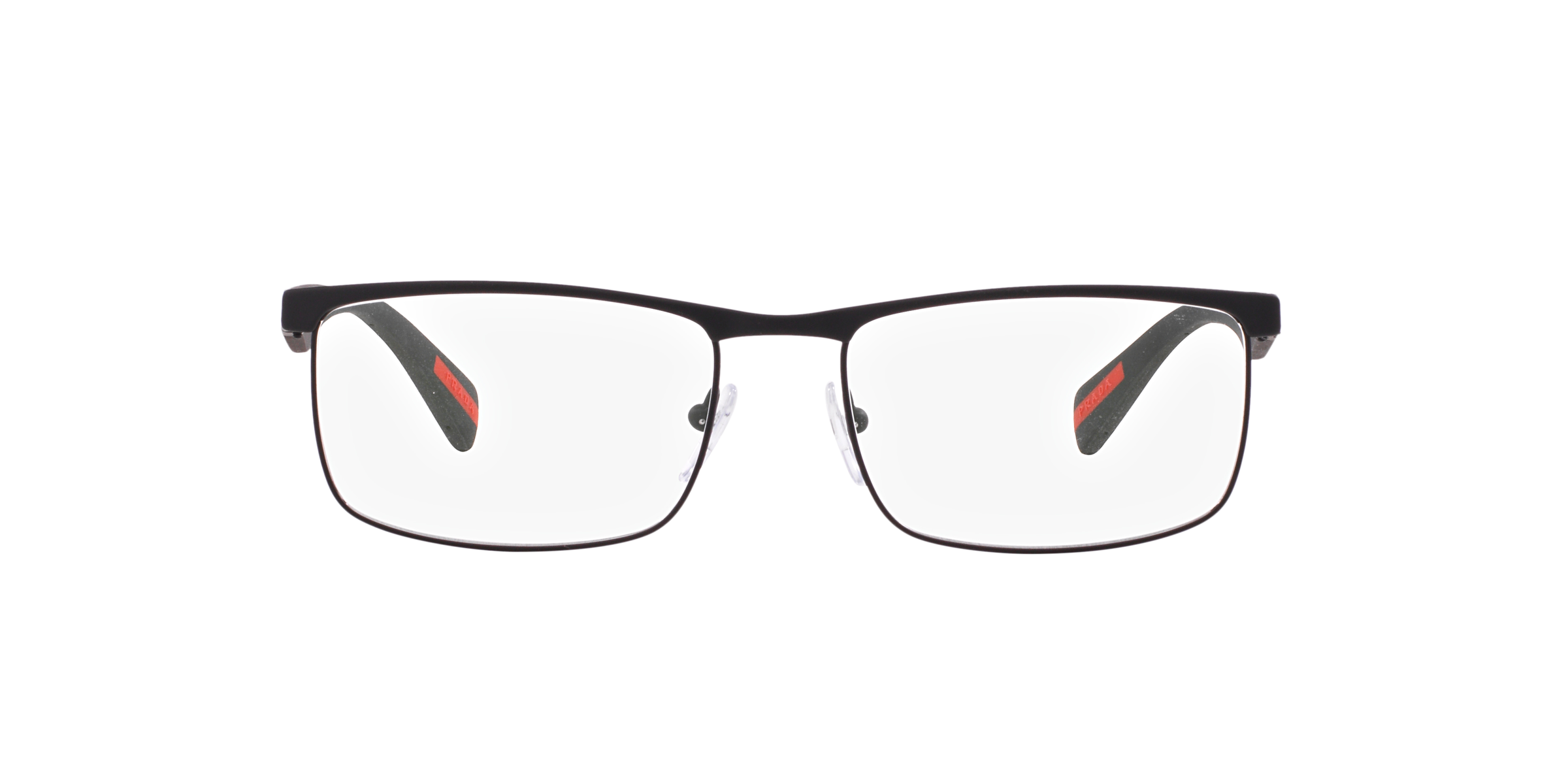Prada Linea Rossa PS 54FV Black Rubber DG01O1 three-quarter view
