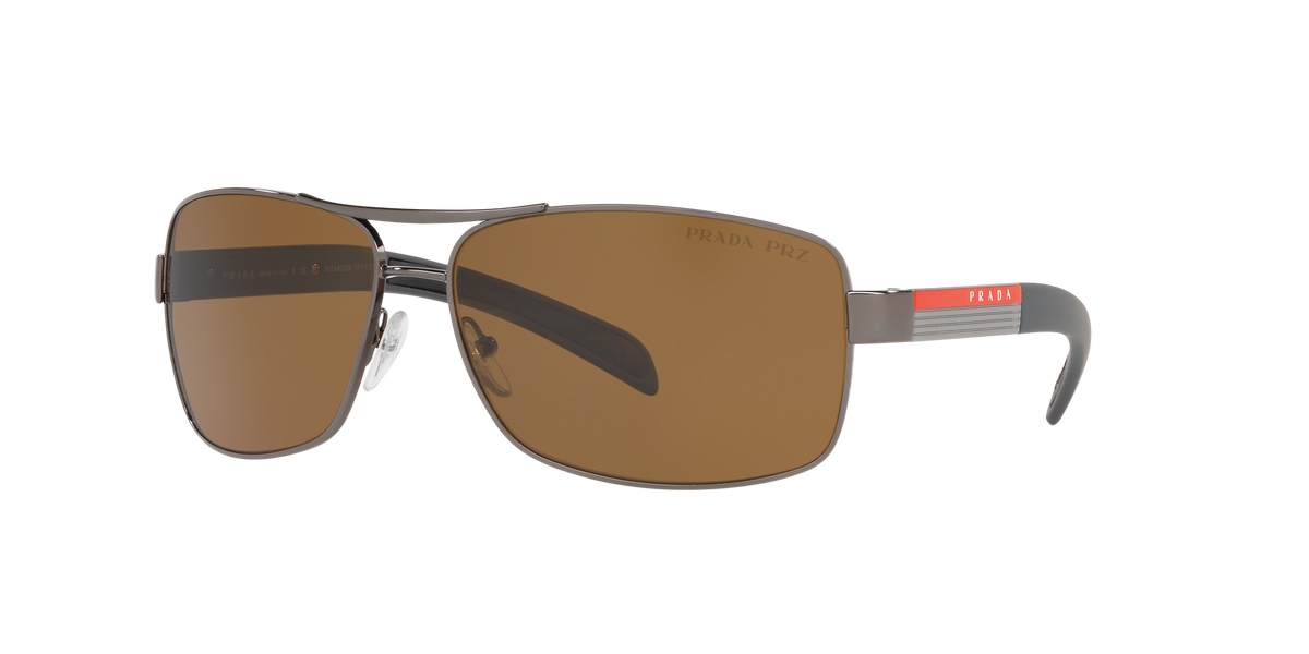 Prada Linea Rossa PS 54IS Gunmetal 5AV5Y1 three-quarter view