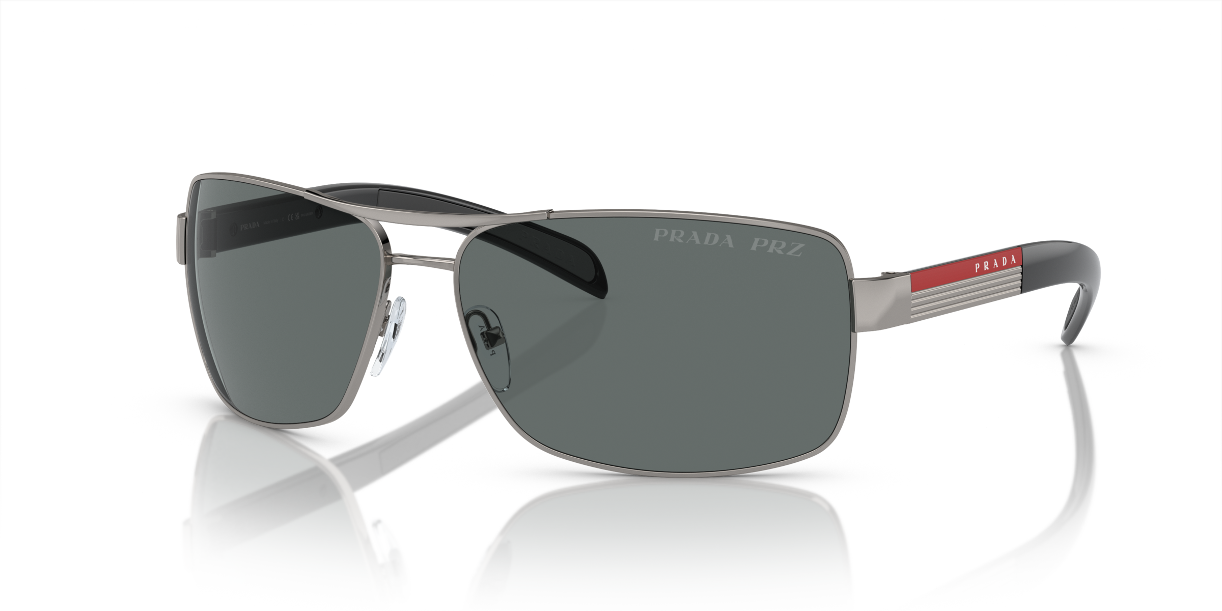 Prada Linea Rossa PS 54IS Gunmetal 5AV5Z1 three-quarter view