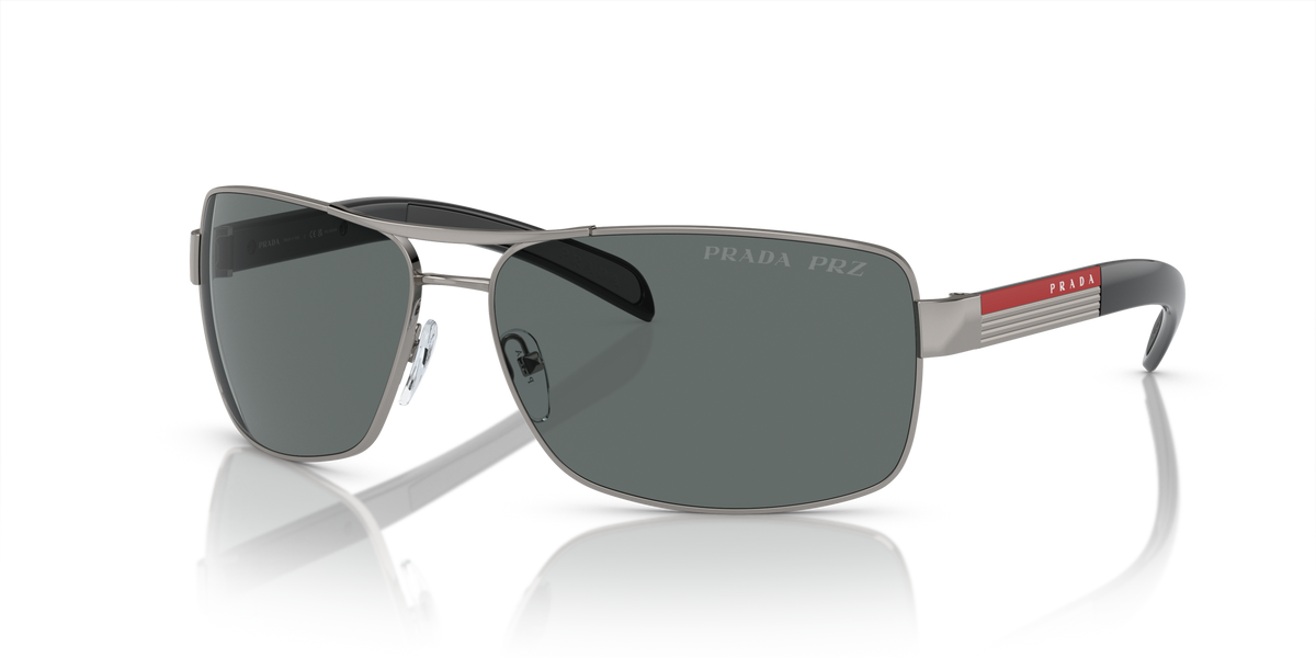 Prada Linea Rossa PS 54IS Gunmetal 5AV5Z1 three-quarter view