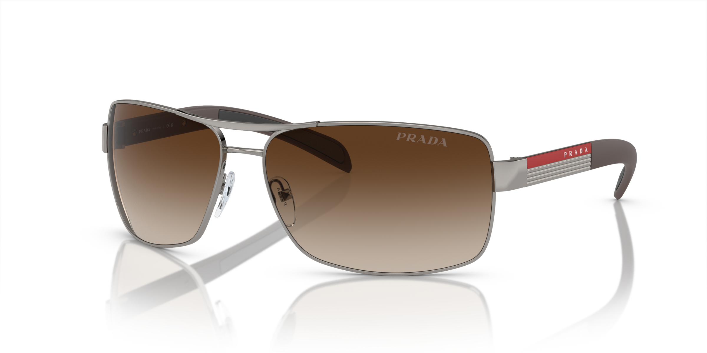 Prada Linea Rossa PS 54IS Gunmetal 5AV6S1 three-quarter view