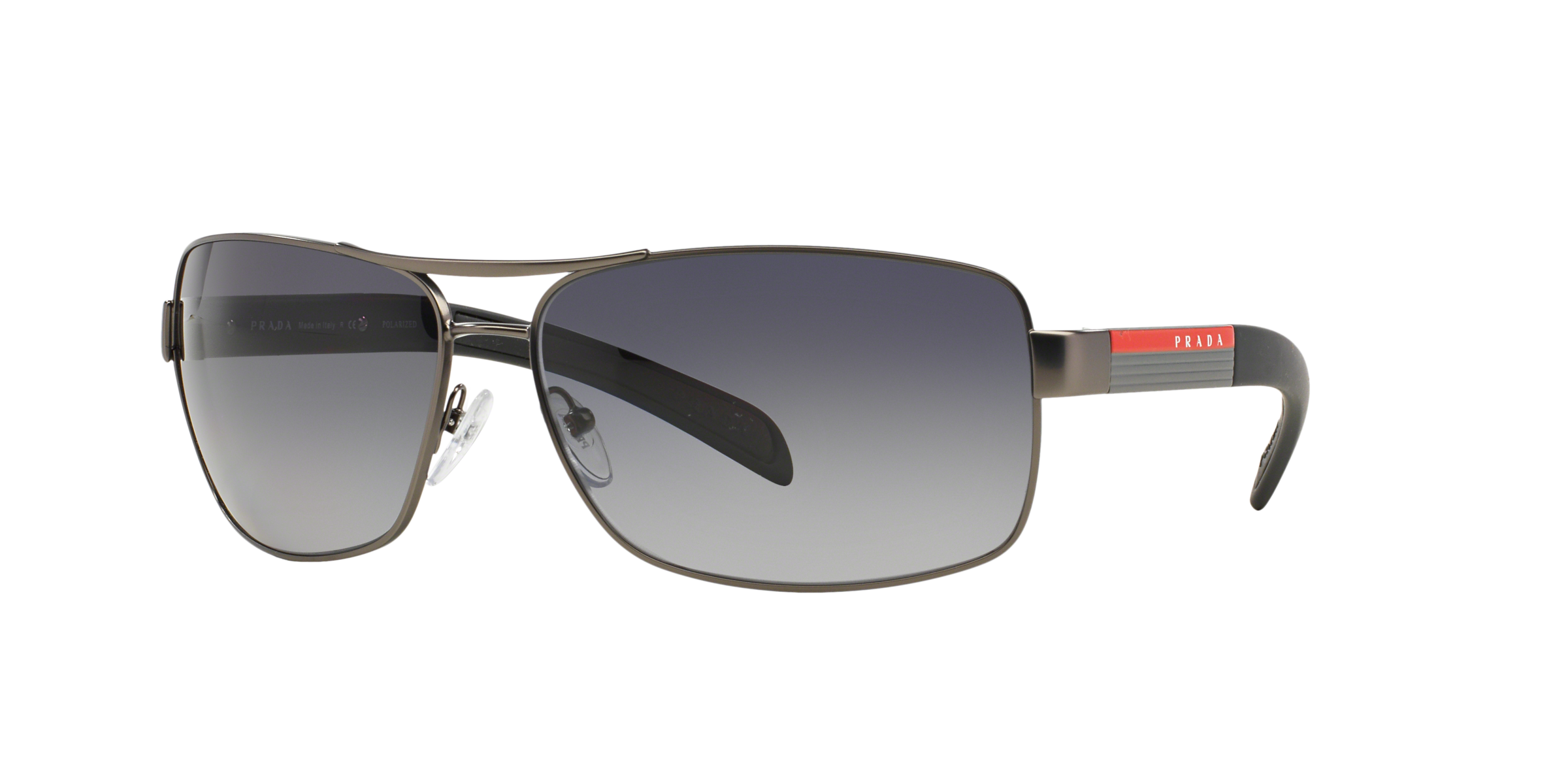 Prada Linea Rossa PS 54IS Gunmetal Demi Shiny 7CQ5W1 three-quarter view