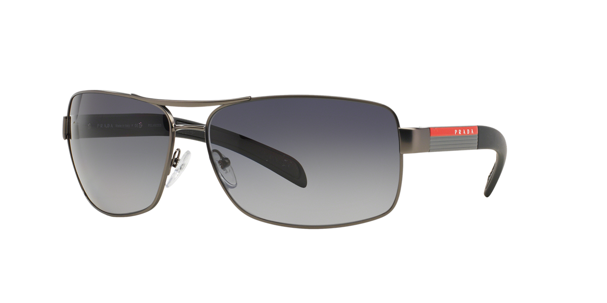 Prada Linea Rossa PS 54IS Gunmetal Demi Shiny 7CQ5W1 three-quarter view
