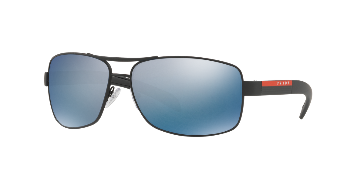 Prada Linea Rossa PS 54IS Black Rubber DG02E0 three-quarter view