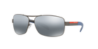 Prada Linea Rossa PS 54IS Gunmetal Rubber DG12F2 three-quarter view