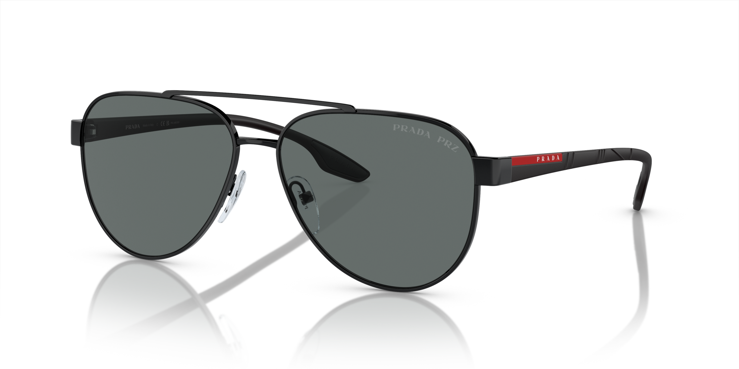 Prada Linea Rossa PS 54TS Black 1AB5Z1 three-quarter view