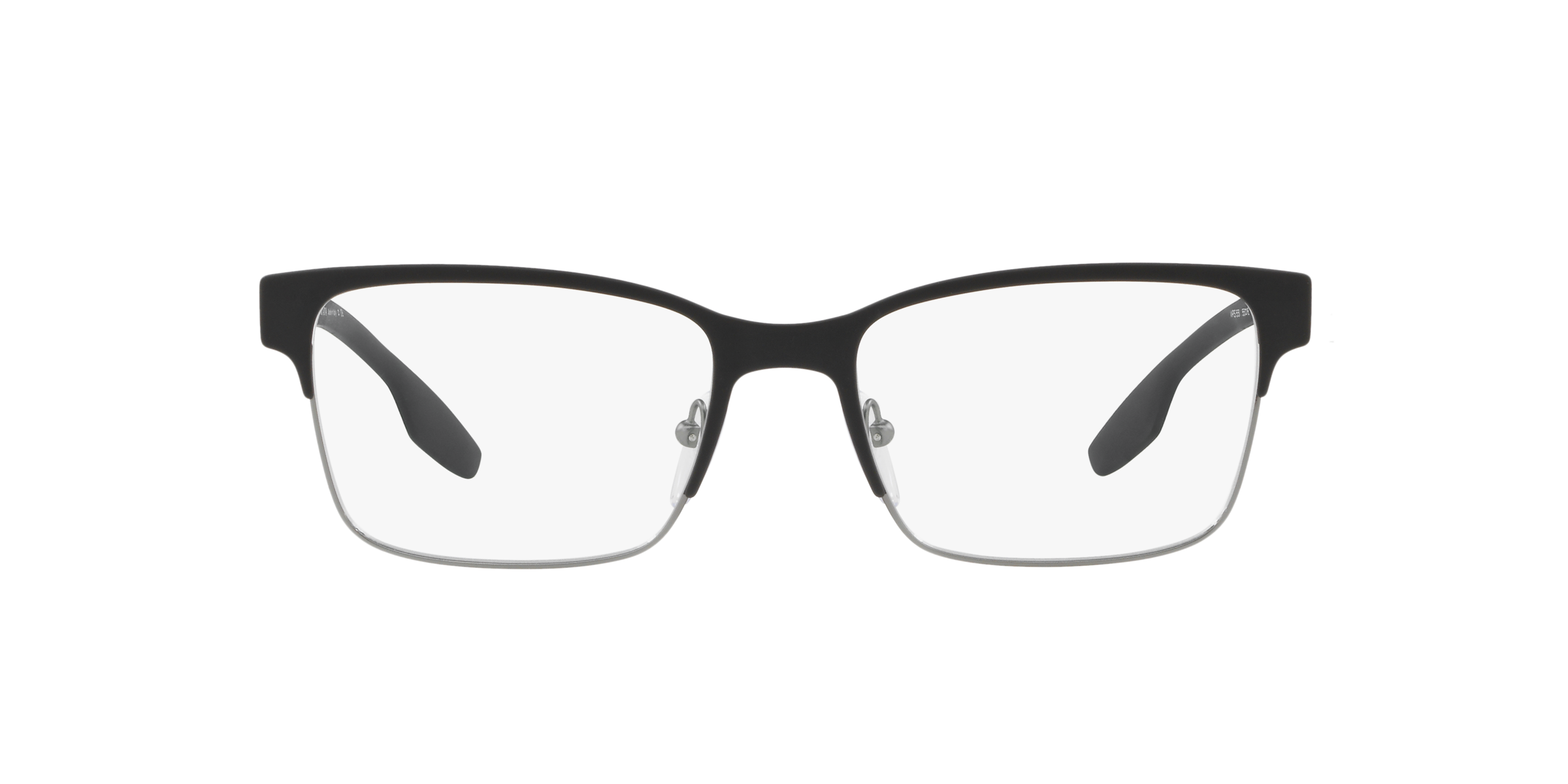 Prada Linea Rossa PS 55IV Black Rubber/Gunmet Rubber 6BJ1O1 three-quarter view