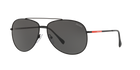 Prada Linea Rossa PS 55US Black Rubber DG05S0 three-quarter view