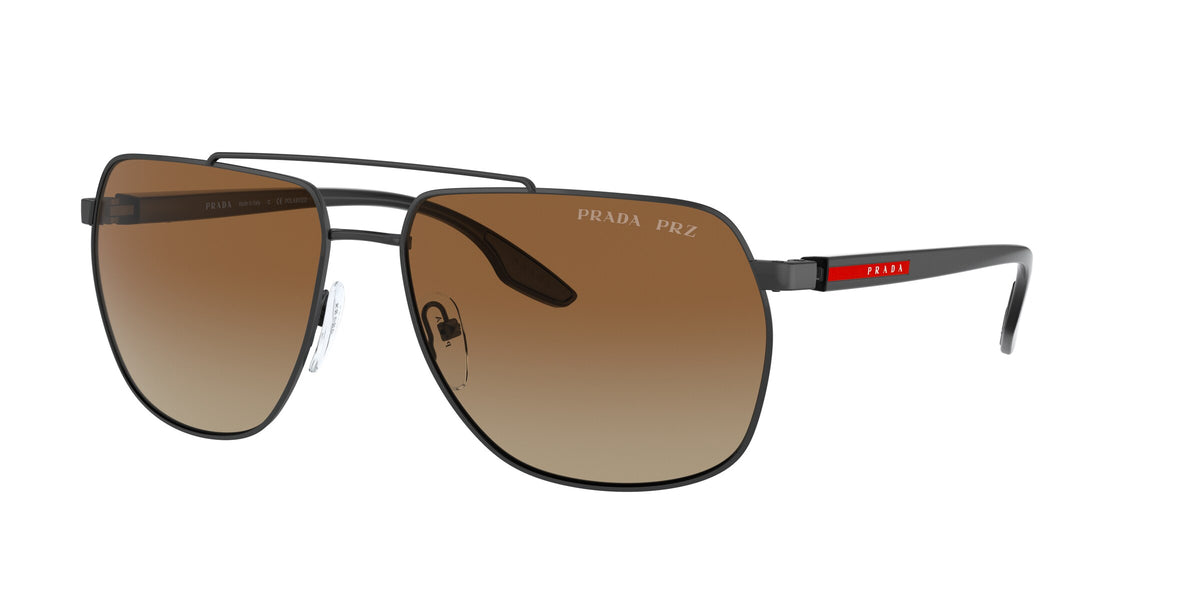 Prada Linea Rossa PS 55VS Matte Black 1BO02I three-quarter view
