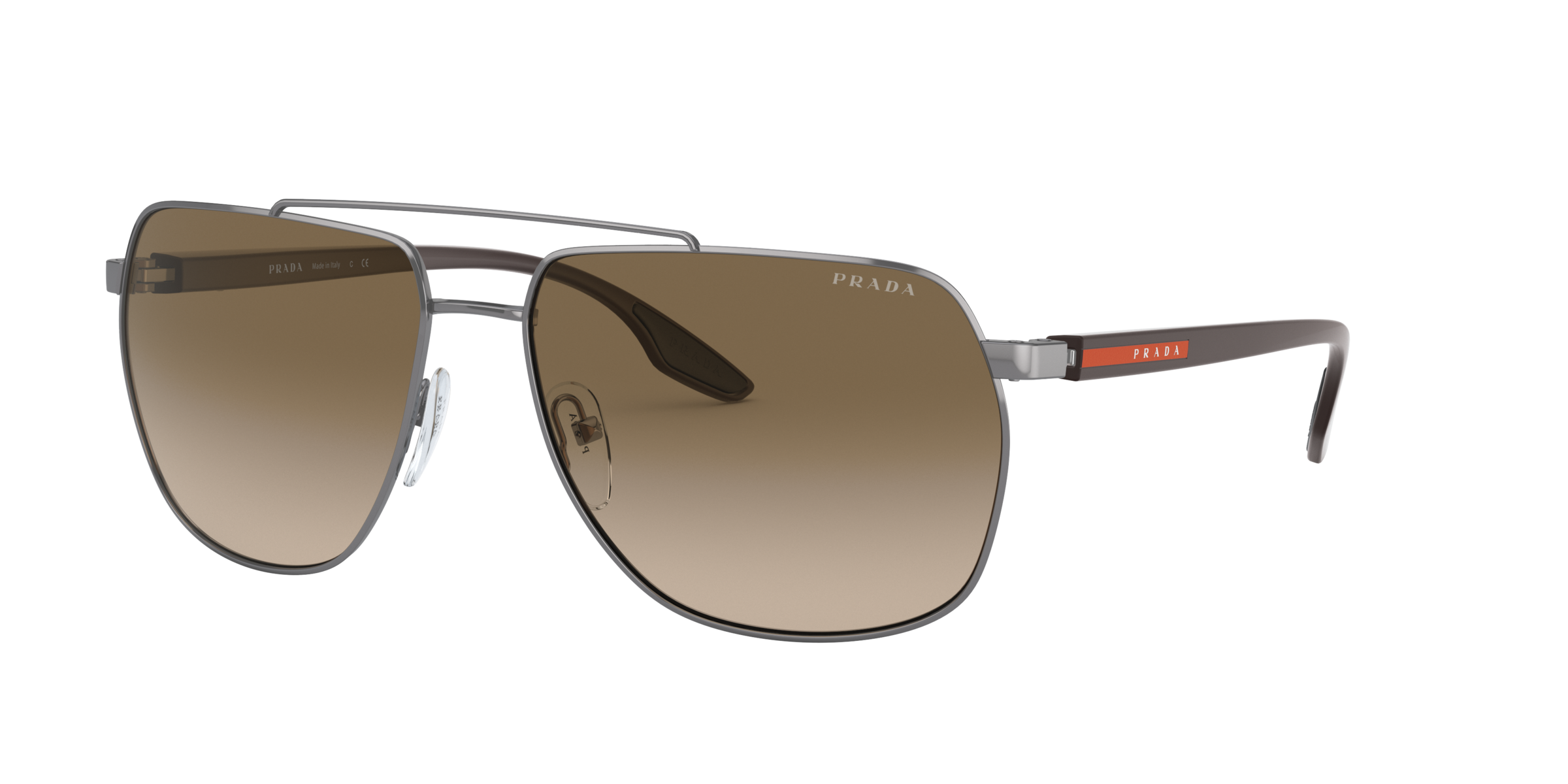 Prada Linea Rossa PS 55VS Gunmetal 5AV1X1 three-quarter view