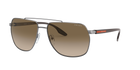 Prada Linea Rossa PS 55VS Gunmetal 5AV1X1 three-quarter view